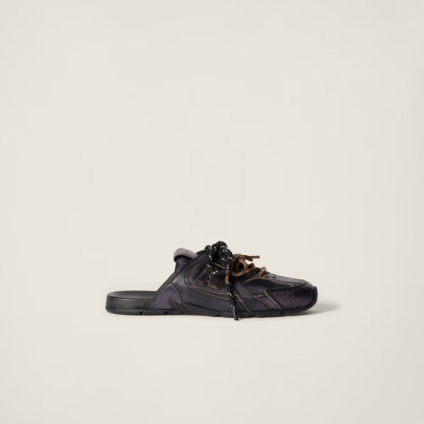 530 SL Mules – Bleached Leather & Gum Sole Black Edition Women