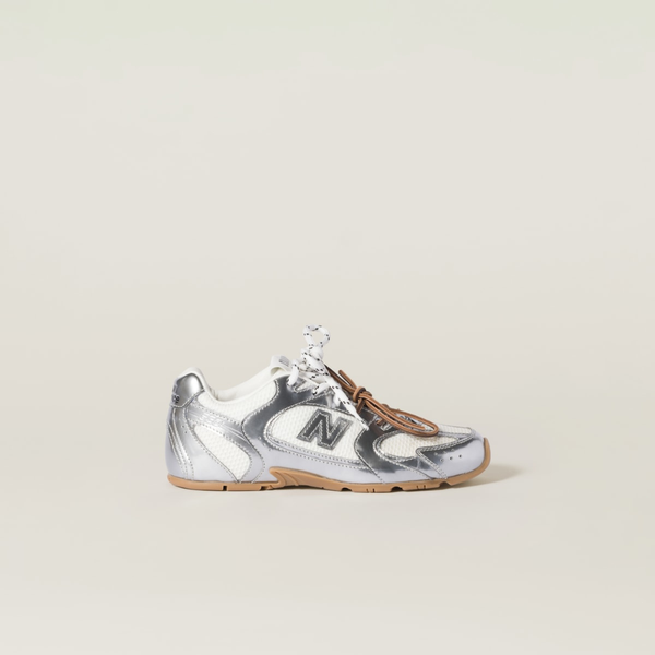 New Balance x Miu Miu - 530 SL Metallic Leather & Mesh Silver Women