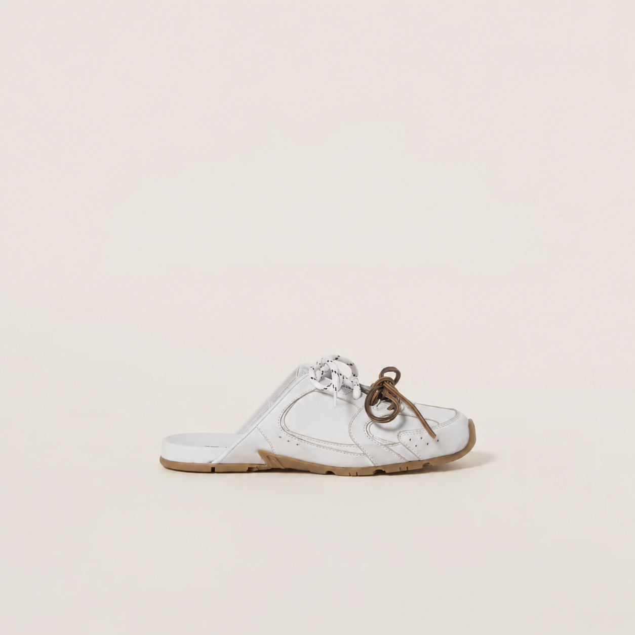 530 SL Mules – Bleached Leather & Gum Sole White Edition Women