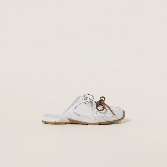 530 SL Mules – Bleached Leather & Gum Sole White Edition Women
